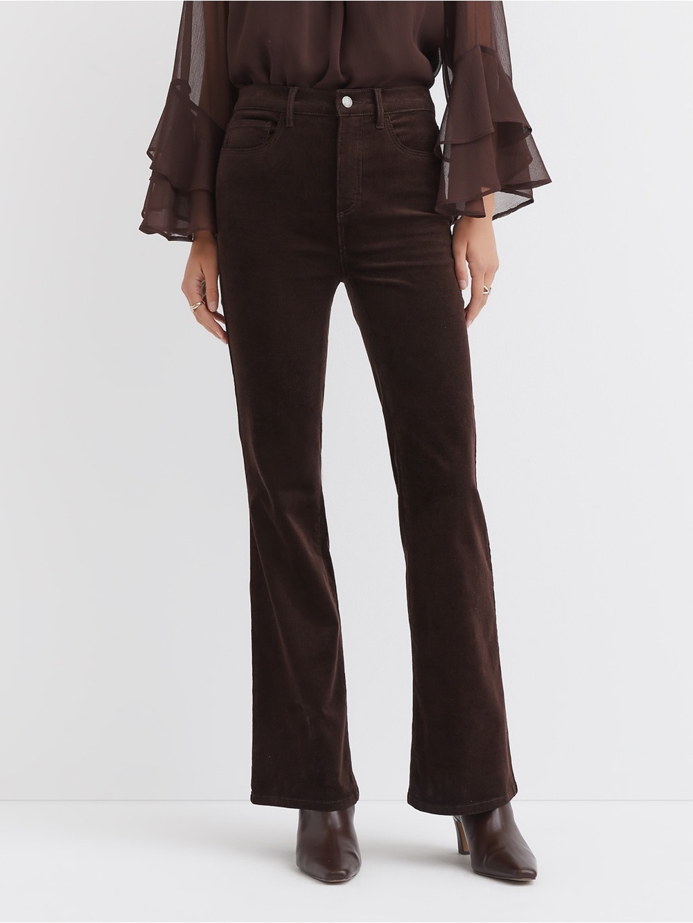NWT LOFT Dark Brown Corduroy Flare Leg Pants